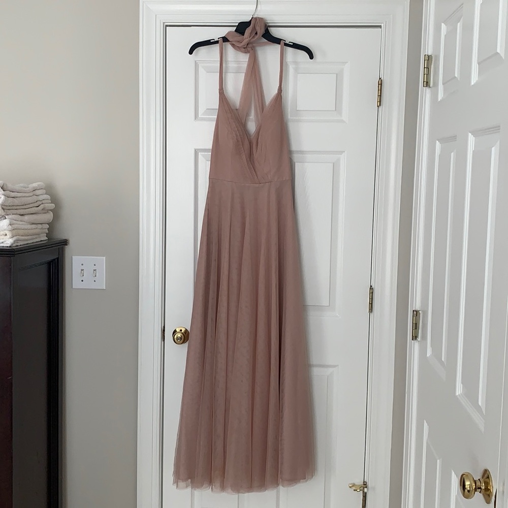 Blush black tie gown